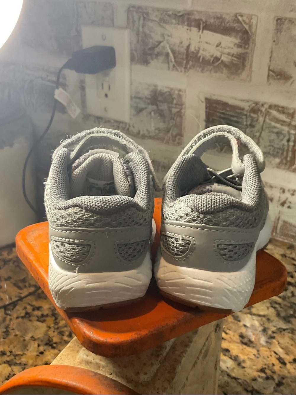 New Balance Kids Beige & White Suede Athletic Sneakers